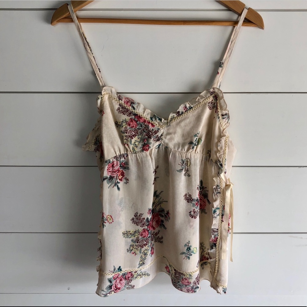 GUESS JEANS Sheer Floral Tank Top Size Large